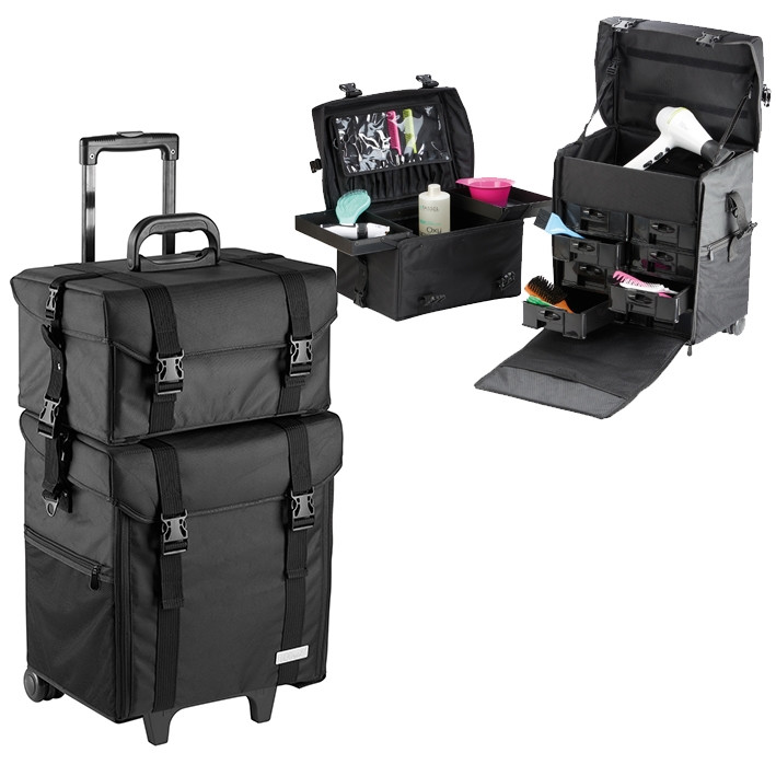HOMCOM Maletin Maquillaje Profesional 35,5x23x86cm Maleta Trolley 4 Pisos 2  Ruedas Plateado Peluqueria Estetica|Cosmetic Bags \u0026 Cases| - AliExpress