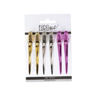 Cartón 6 pinzas curvadas colores 9 cm