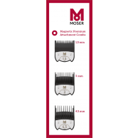 Pack Peines Premium Magnéticos Universales para Máquinas Moser 1.5mm, 3mm y 4,5mm recalces 1801-7010