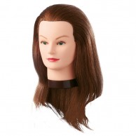 Cabeza Maniquí Leia 25-40 cm pelo natural cabello 100%
