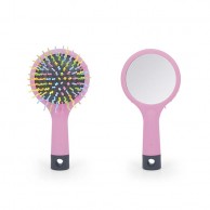 Cepillo para Desenredar y Volumen Bifull Rainbow Mirror Rosa