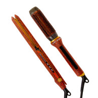Corioliss C3 + Hot Brush Red Leopard kit profesional plancha y cepillo edición Navidad