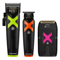 Kit Completo Barbero Profesional Gamma Più XCell: Clipper + Trimmer + Shaver + Estuche 