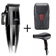 Máquina corte Fresh Fade 2020C JRL Profesional degradados + Máquina Shaver Afeitadora Profesional Regalo + Secador 