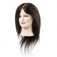Maniquí cabello natural 100% 35-40 cm con pestañas postizas Emily