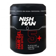 Nishman Gel Gum 5+ Gomina para el pelo fijación Ultra Fuerte 750ml