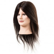 Maniquí cabello natural REMY 45-50 cm con pestañas postizas Chloe