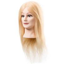 Cabeza de Maniquí cabello natural rubio 45-50 cm con pestañas postizas sophie