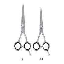 Artero black silver Tijera profesional corte 5,5, y 6 pulgadas color plata, tijeras para cortar pelo humedo y seco 