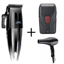 Máquina corte Fresh Fade 2020C JRL Profesional degradados + Máquina Shaver Afeitadora Profesional Regalo + Secador 