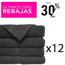 Toalla negra para barbería y Peluquería 100% algodón 40x80 Resistente a la Lejia x 12 Unidades Rebajas 2023