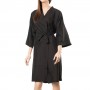 Kimono poliéster cruzado Negro para peluquería estética vestuario laboral 