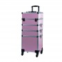 Maleta trolley Profesional de maquillaje con asa y ruedas profesional rosa