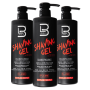 Pack 3 L3VEL3 Gel de Afeitar Transparente Flame 500ml Profesional Barbería