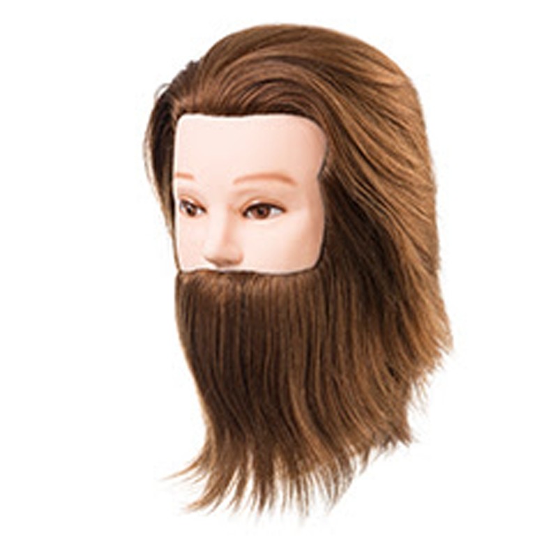 Cabeza de Maniquí Daniel con barba Largo 15-18 cm 100% Cabello 100% Natural