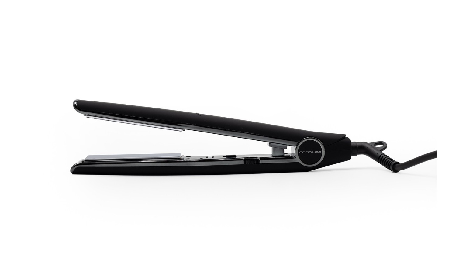 Corioliss C1 Black Soft Touch Chrome Plancha de Pelo + Protector Térmico, la mejor plancha de titanio para el cabello