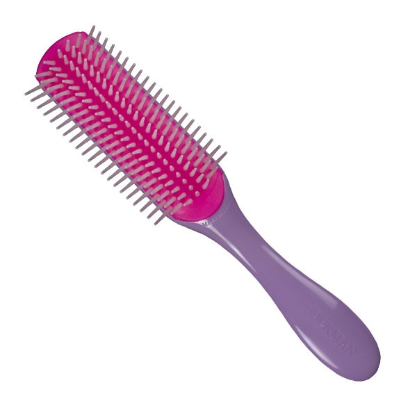 Denman - Cepillo D3 (7 Hileras) Color Violeta Con Goma Rosa