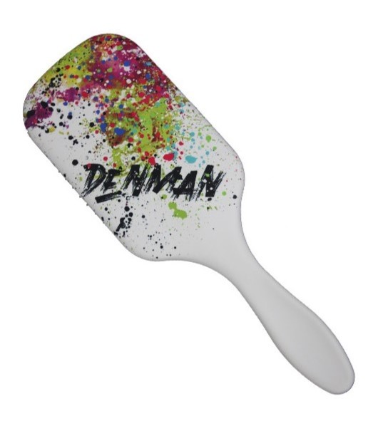 Denman - Cepillo Paddle D38 Splash Color Blanco Con Estampado De Colores