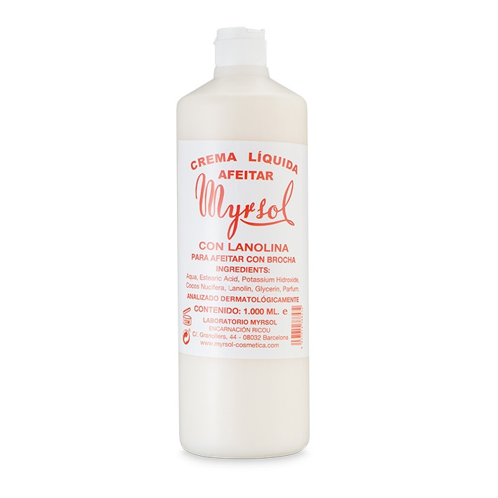 Myrsol - Jabon Liquido Afeitado 1000Ml para afeitado con brocha | comprar productos myrsol al mejor precio | distribuidor myrsol para profesionales de la barbería y peluquería