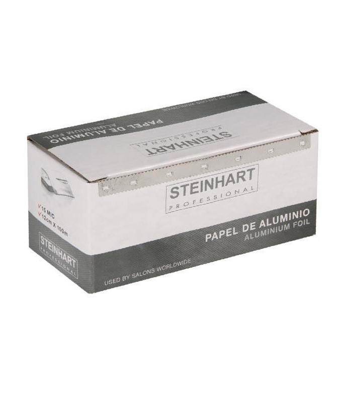 Steinhart - Rollo papel aluminio mechas bobina papel plata para peluquería 12 cm x 100 metros