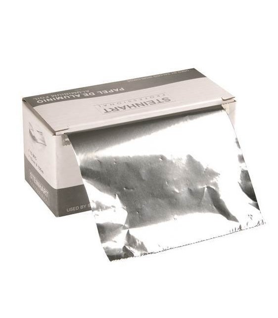 Steinhart - Rollo papel aluminio mechas bobina papel plata para peluquería 12 cm x 100 metros