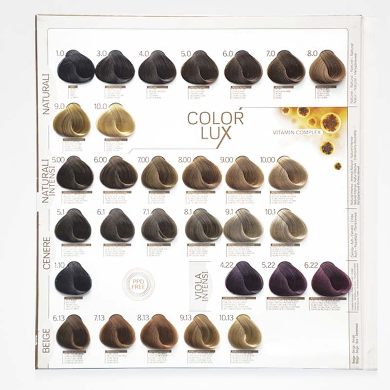 Tinte Color Lux Keratin, Argán y Vitamine Complex Design Look Colores Naturales